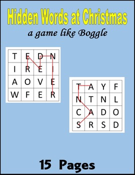 Preview of Hidden Words at Christmas - Word Puzzles
