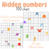 Hidden numbers 100 chart | Math game | Missing hundred fie
