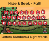 Hide And Seek Fall Autumn Game! Letters, Numbers, Sight Wo