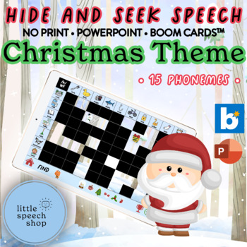 Preview of Hide & Seek Speech - Articulation Game - Christmas Theme - PPT & Boom Cards™