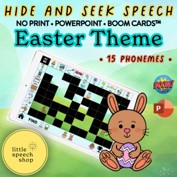 Preview of Hide & Seek Speech - Articulation Game - Easter Theme - PPT & Boom Cards™
