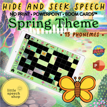 Preview of Hide & Seek Speech - Articulation Game - Spring Theme - PowerPoint & Boom™ Cards
