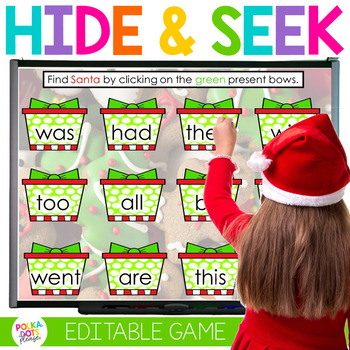 Preview of Hide and Seek Christmas Sight Word Practice | Christmas Activities