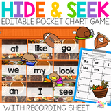 Thanksgiving Activity | HIDE AND SEEK Pocket Chart Game wi