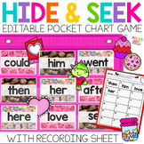 Valentines Day Pocket Chart Sight Word Practice Editable G