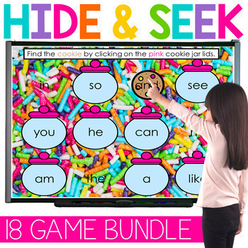 Preview of Phonics & Sight Words Editable Practice Activities Hide and Seek Game Bundle
