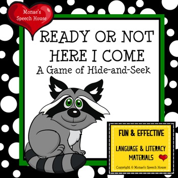 Preview of Hide-n-Seek Forest Animals Raccoon PRE-K Early Literacy Speech Therapy