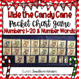 Hide the Candy Cane Pocket Chart Game Numbers 1-20 and Number Words