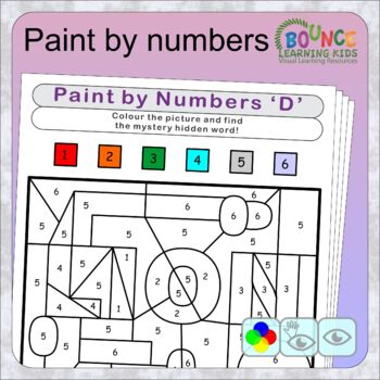 Preview of Paint by numbers (16 distance learning worksheets for Hand-eye coordination)