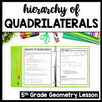 Preview of Quadrilateral Hierarchy, Attributes & Properties of Quadrilaterals Worksheets