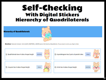 Preview of Hierarchy of Quadrilaterals Self-Checking with Digital Stickers