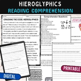Hieroglyphics Reading Comprehension Passage Quiz,Digital &