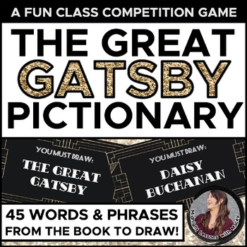 Preview of High Engagement Great Gatsby PICTIONARY Game for ANY Gatsby Unit!