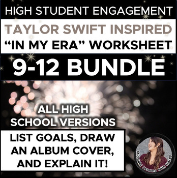 Preview of BACK TO SCHOOL Taylor Swift-Inspired "In My Era" HIGH SCHOOL Worksheets BUNDLE