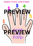 High Five Finger Writing Rubric or Anchor Chart