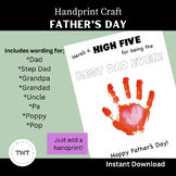 High Five Handprint- Father's Day Best Dad Ever- Poppy, Gr