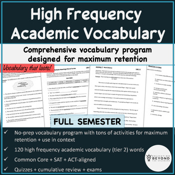 Preview of High Frequency Academic Vocabulary Activities & Assessments - Semester 2 Bundle