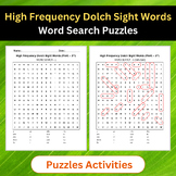 High Frequency Dolch Sight Words | Word Search Puzzles Act
