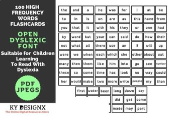 Preview of High Frequency Flash Cards Dyslexia