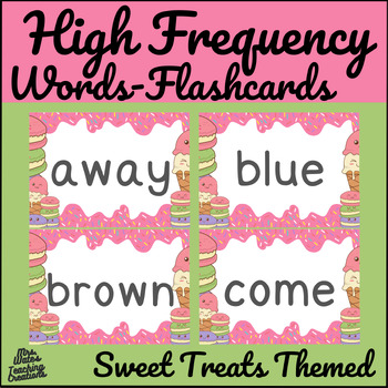 Preview of High Frequency Printable Flashcards for Spelling & Reading - Candy Printables