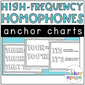 Preview of High-Frequency Homophones Anchor Charts