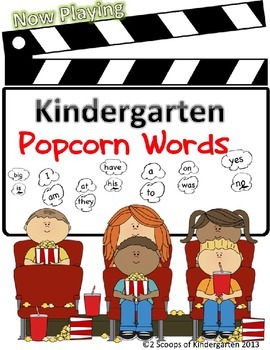 Preview of Kindergarten Word Wall Words Sight Word Popcorn Pieces(Editable)