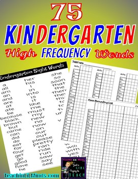 Preview of Assess High Frequency Words [Kindergarten Data Log]