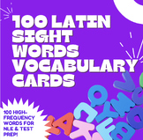 High-Frequency Latin Vocabulary Word Cards