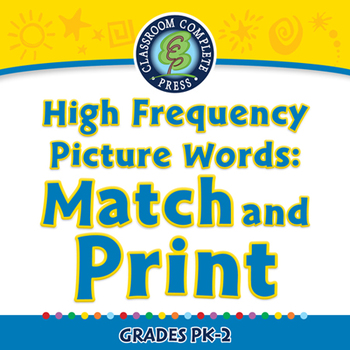 Preview of High Frequency Picture Words: Match and Print - NOTEBOOK Gr. PK-2