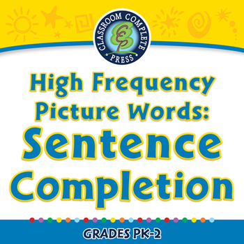 Preview of High Frequency Picture Words: Sentence Completion - NOTEBOOK Gr. PK-2