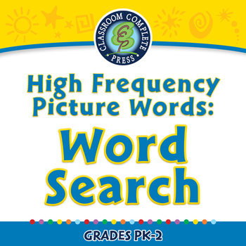 Preview of High Frequency Picture Words: Word Search - NOTEBOOK Gr. PK-2