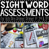 High-Frequency Sight Word Assessments for Pre-Primer - 3rd