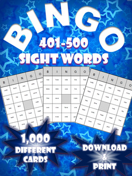 Preview of High Frequency Sight Word Bingo! | Words 401-500 | (1,000 Different Boards)
