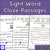 High Frequency Sight Word Cloze Reading Passages 1st and 2