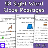 High Frequency Sight Word Cloze Reading Passages for 1st g
