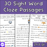 High Frequency Sight Word Cloze Reading Passages for 2nd g