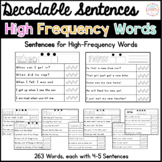 High Frequency Sight Words Decodable Sentences