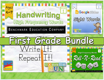 Preview of Sight Word Practice Bundle for Entire Year!(Grade 1) Games,Handwriting,Benchmark