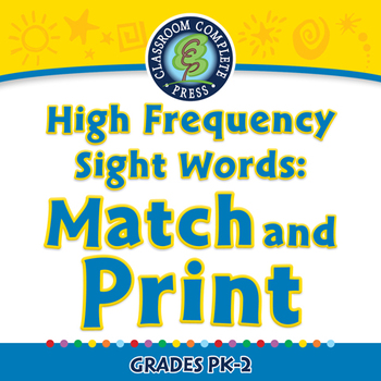 Preview of High Frequency Sight Words: Match and Print - NOTEBOOK Gr. PK-2