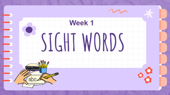 Preview of High Frequency Sight words Powerpoint Week 1-5