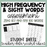 High Frequency | Sight Word Assessments | Zeno 107 Fry 100