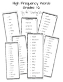 High Frequency Word Cards, Grade K-6