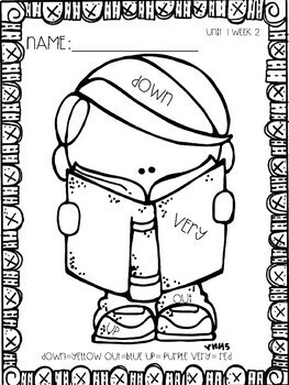 reading wonders first grade high frequency word coloring pages tpt