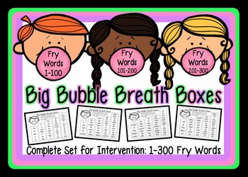 Preview of Fry Words 1-300 High Frequency Word Fluency Intervention: Breath Boxes