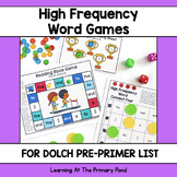 High Frequency Word Games | Dolch Pre-Primer Words