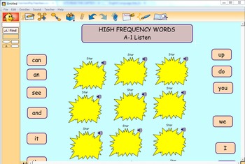 Preview of High Frequency Word List A1-Kidspiration template