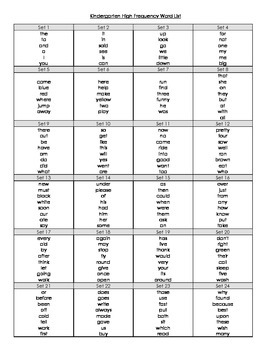 High Frequency Word List & Flash Cards Organized by Set | TpT