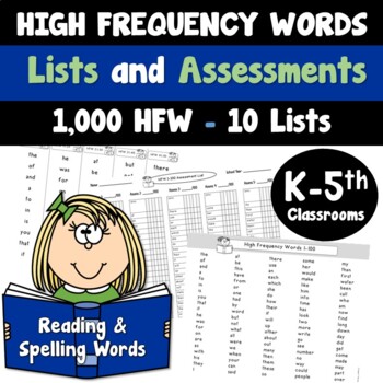 Preview of High Frequency Word Lists and Assessments 1-1000