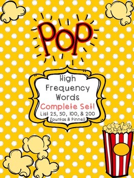 Preview of Sight Word POP! Complete Set!