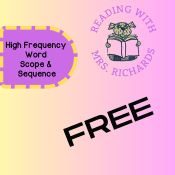 Preview of High Frequency Word Scope & Sequence